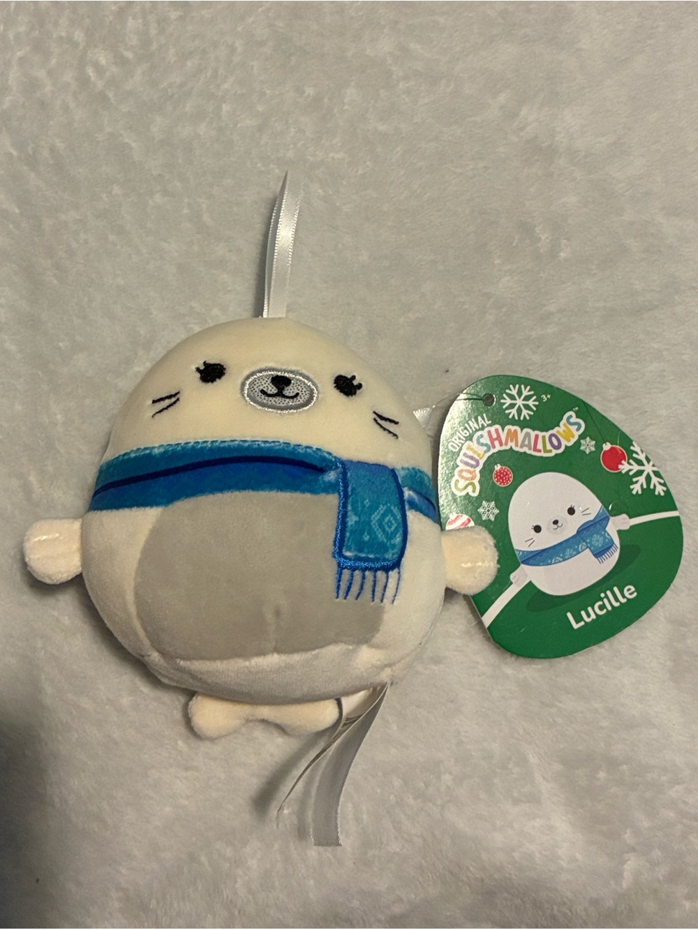 Squishmallows Christmas Lucille the Seal 4" Ornament Plush